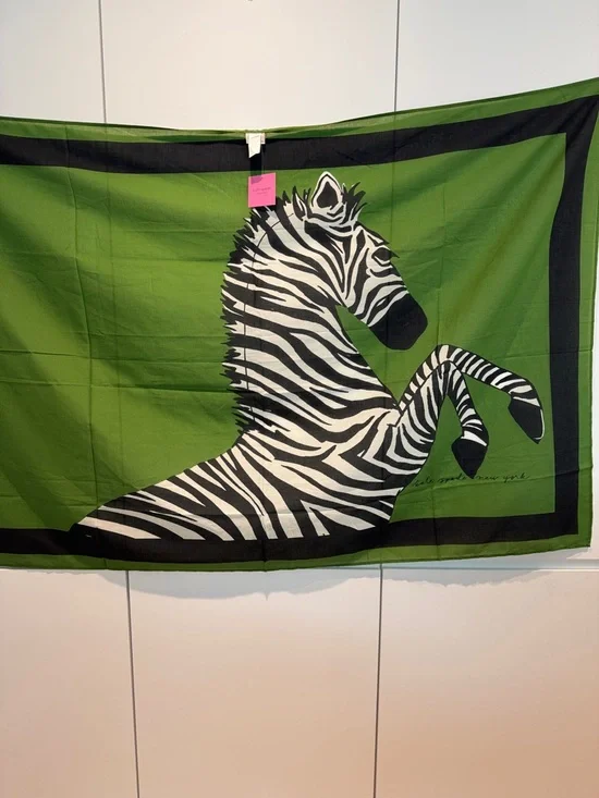 kate spade Green and Black Zebra-Print sarong cover up - Picture 1 of 7